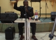 Pastor Kiluba preaching at El Rai Church, Tel Aviv