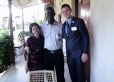 Sister Sello and Brother Adrian with the Director of JTL Missions Pastor Boni (center)